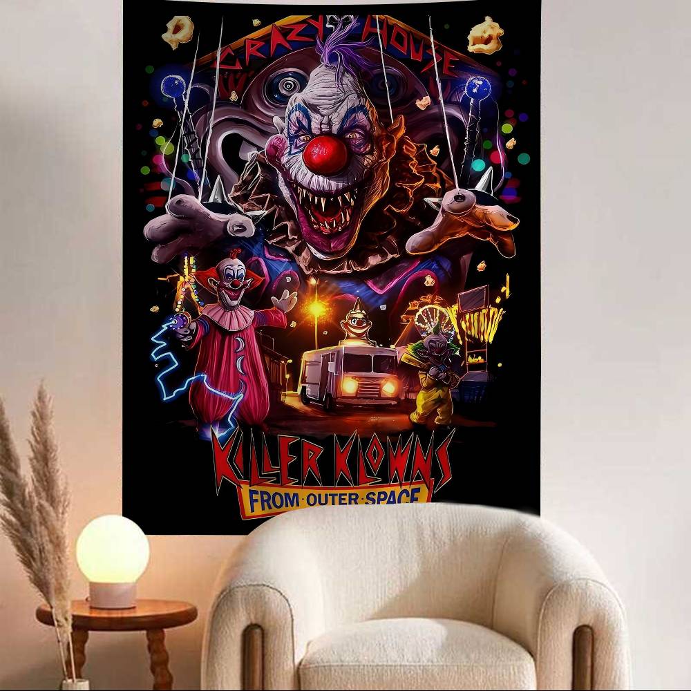 KKiller Klowns From Outer Space Печатный Большой Настенный Гобелен Дешевый Хиппи Настенный Подвес Бохо Настенные Гобелены Мандала INS Дом