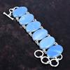Браслет из самоцвета голубого опала Оуайхи, новейший дизайн, ювелирное изделие, серебро 925 пробы, регулируемая цепочка, браслет ручной работы, достойные ювелирные подарки для нее