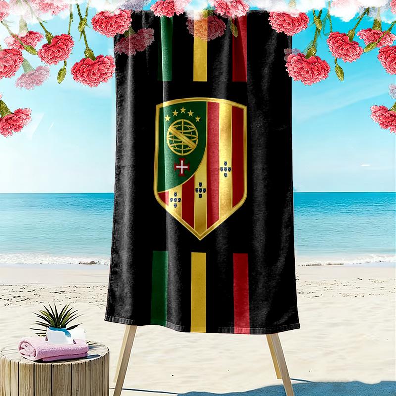 Royal Emblem Fabric beach towel soft Beach towel for vacation photos quick-drying swim towel Outdoor pool towel Absorbent bath towel