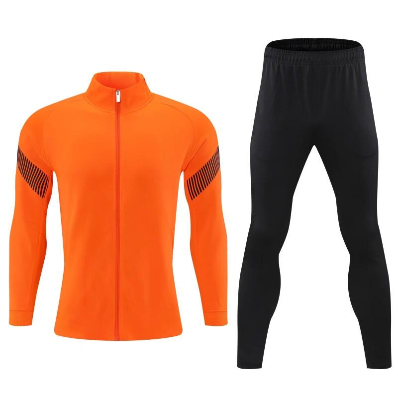 Adult Kids Long Sleeve Soccer Training Kit Uniforms Pre-Match Warm-Up Jersey Set