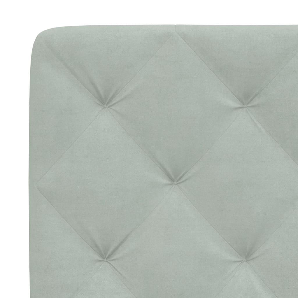 Headboard Pillow Light Grey 100 cm Velvet