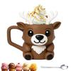Рождественский олень Держатель пинты мороженого с ложкой Милый животный кулер-рукав Непротекающий Чехол для эскимо Держатель для пивной банки Подарки для любителя оленей