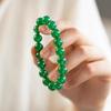 Браслет-кольцо из натурального зеленого агата класса 7A - Мужские и женские украшения из бусин пяти элементов.