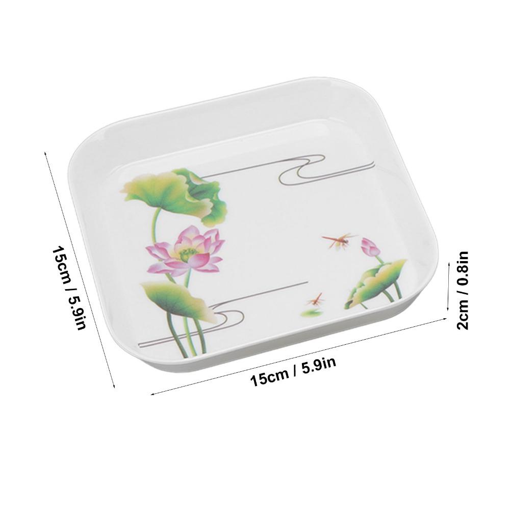 4Pcs Raised Anti-spill Edge Snack Plate Food Grade Melamine Snack Platter Food Dish Dining Table