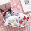 Hello Kitty Kuromi Melody Cinnamoroll Stuffed Toys Pendant Cute Plush Toys Keyring Anime Keychain Birthday Christmas Gift