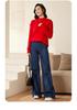 Women's Hand-Sewn 100% Pure Wool Sweater - Golden Camel Loose Knitwear, Autumn/Winter 2024, Round Neck Base Layer.