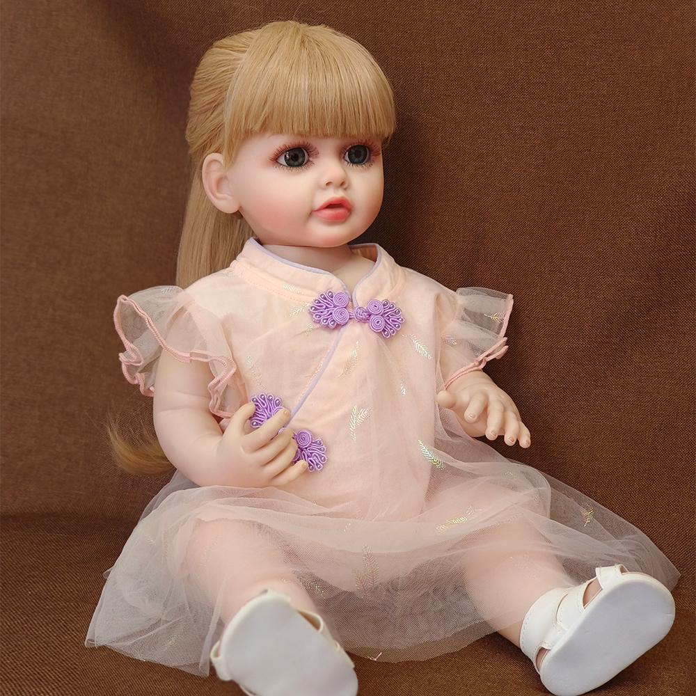 Кукла Reborn, полностью силиконовая, красивые длинные волосы, реалистичная кукла Reborn для малышей, подарки на день рождения и Рождество