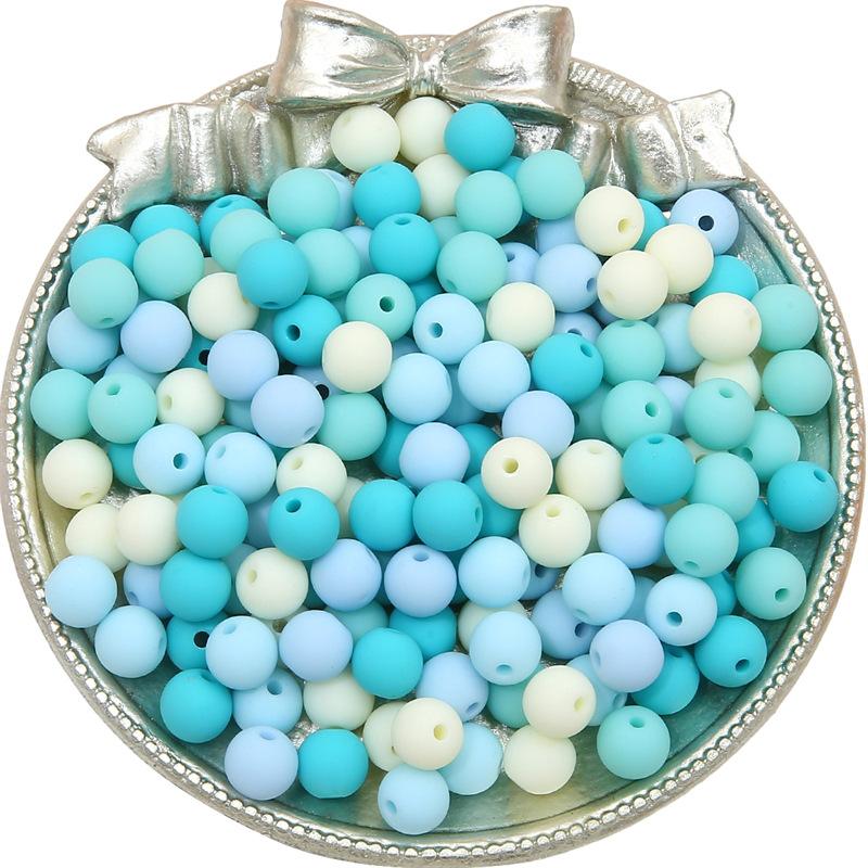 Бусины для браслета ручной работы, цельные акриловые матовые разноцветные бусины, цепочка для сотового телефона ручной работы, ожерелье из макарон, круглые бусины, свободные бусины