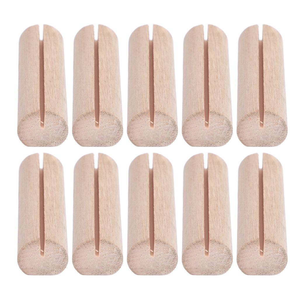20Pcs Wooden Cards Stand Cylindrical Wood Photo Holder Table Top Display for Party Wedding Decoratio