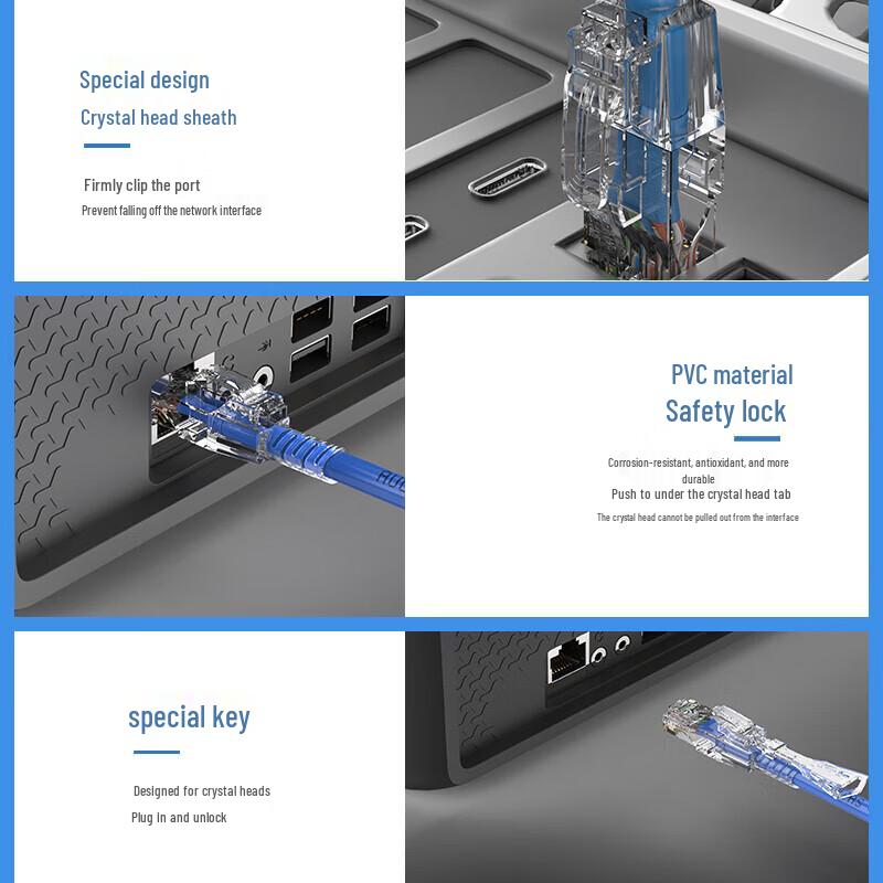 AUCAS Anti-Pull Security Lock RJ45 Connectors