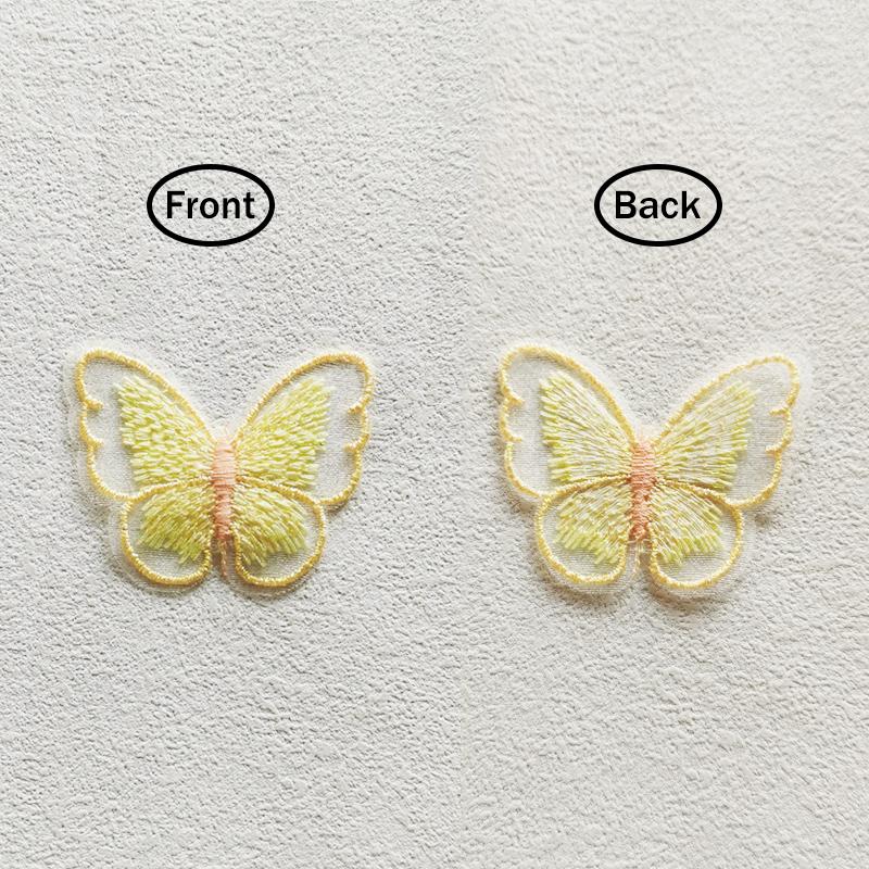 Красочные кружевные нашивки с вышивкой в виде бабочек, приклеивающиеся утюгом, для самостоятельного изготовления одежды