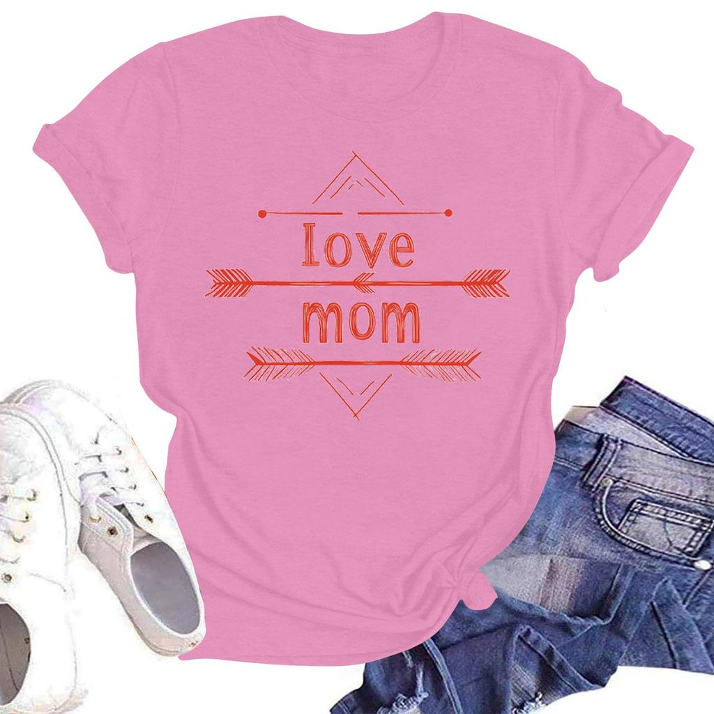 Женская повседневная футболка с круглым вырезом и короткими рукавами с принтом