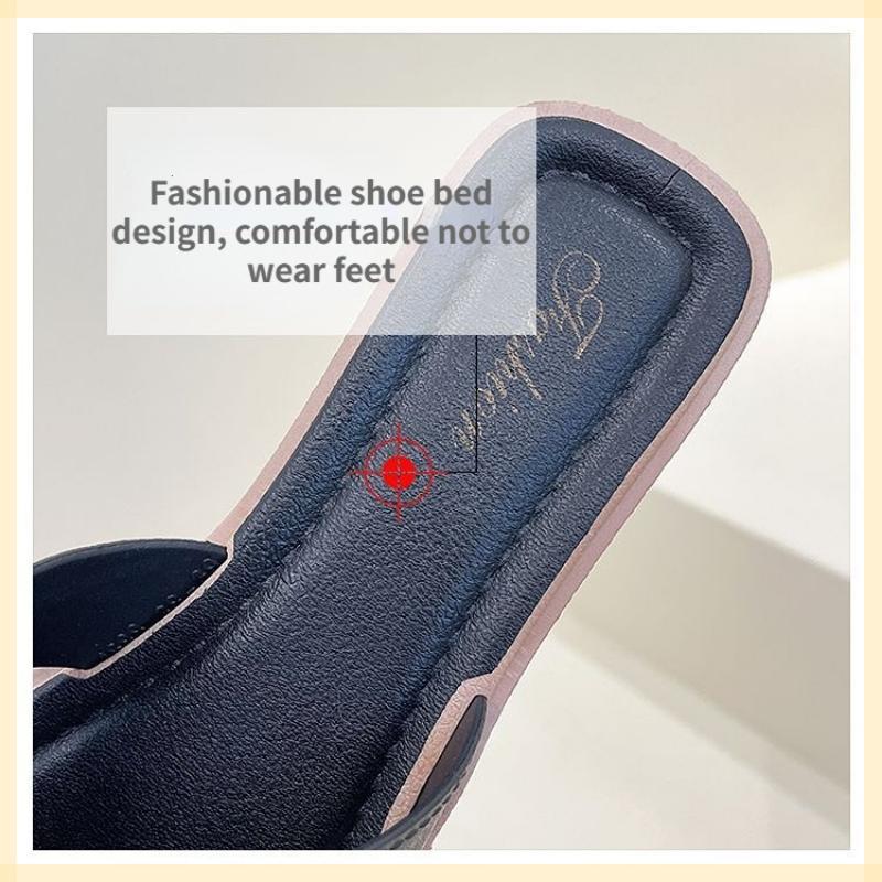 Women's Summer External Slippers Flat Bottom Bow Tie Slippers Anti-slip Beach A Flip-flops Slippers