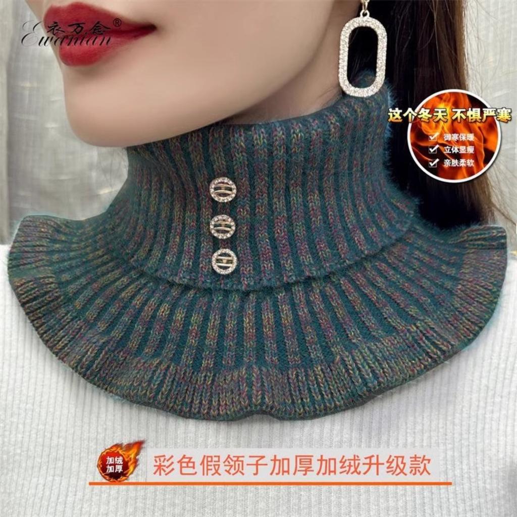 Fake Collar Neck Warm Scarf Thickened Knitted Cervical Neck Cover