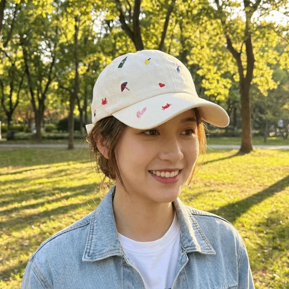 Cute Crab Embroidered Baseball Cap Casual Sun Protection Hat High Quality Duck Tongue Hat Outdoor