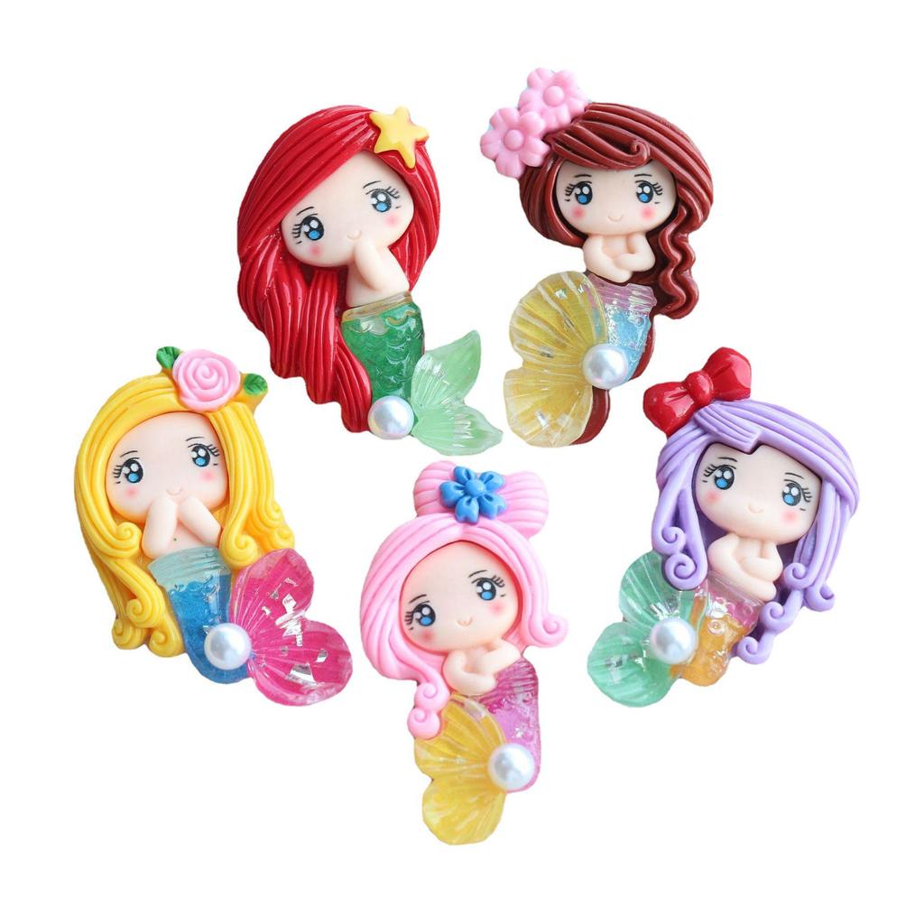 Кукла-русалка с жемчужной ракушкой и пайетками, магнит на холодильник и коробка для хранения украшений