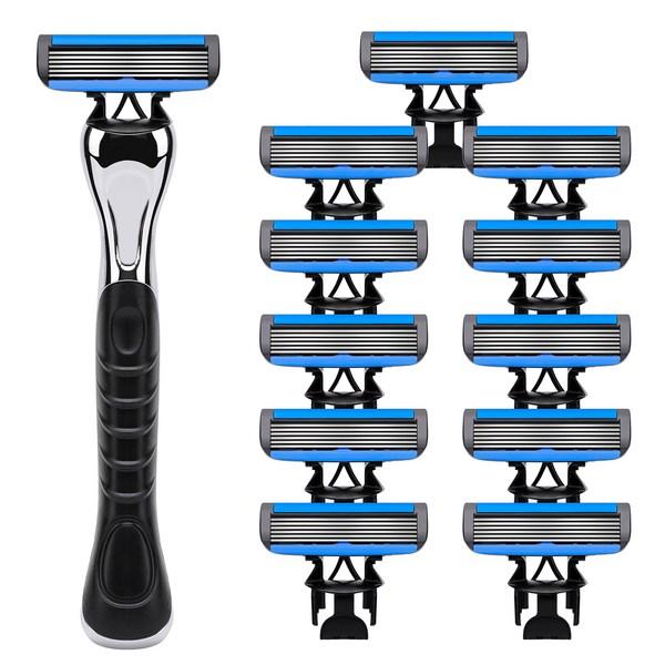 Набор бритв Comet Home из 6 лезвий, 1 корпус бритвы + 12 лезвий, 1 набор, корейские лезвия бритвы