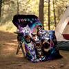 1PC Custom Name Cosmic Cat Collage flannel blanket versatile,all-season throw suitable for the living room,bedroom,camping,travel,and gift
