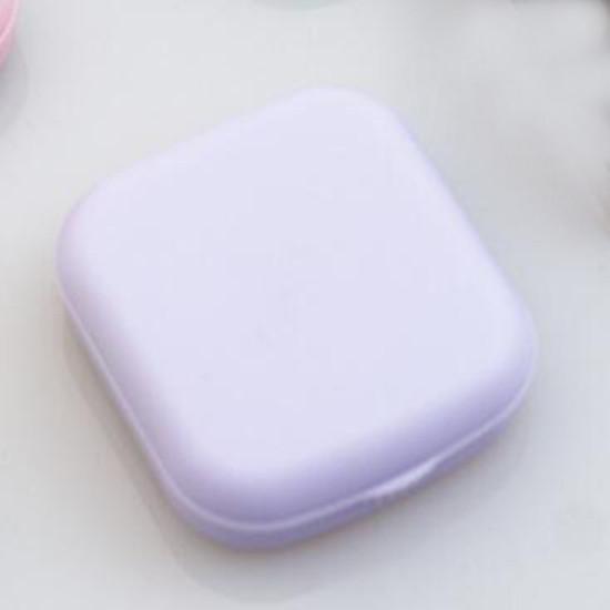 Macaron Color Eye Contact Lenses Cases Girl Black Purple Contacts Lens Container Case with Silicone Tweezers Mini Pocket Box