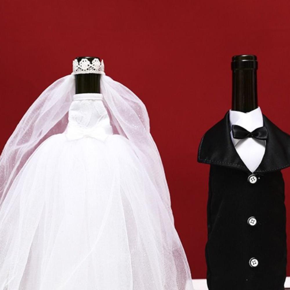 Мультяшный свадебный чехол для винной бутылки, церемониальное платье, сумка для винной бутылки, дом, офис