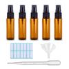 5/10 Pack Amber Glass Spray Bottles, Fine Mist Spray Bottles with Pipette Funnel Labels,Travel Dispenser Bottles for Essential Oils Cleaning Skin Care
