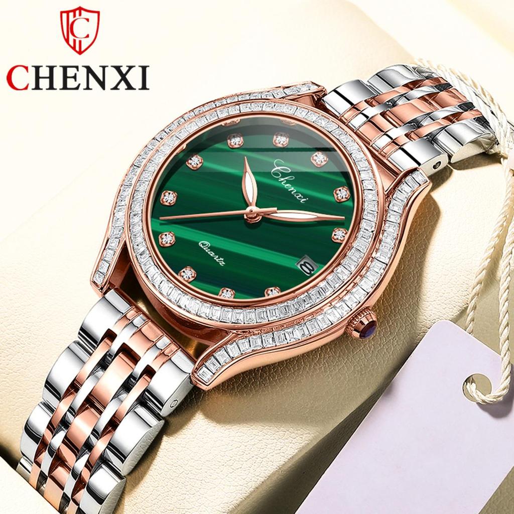 New TOP Brand Luxury Women's Watch With Box Fashion Watch Leather Waterproof Green Watch Women's Quartz Watches