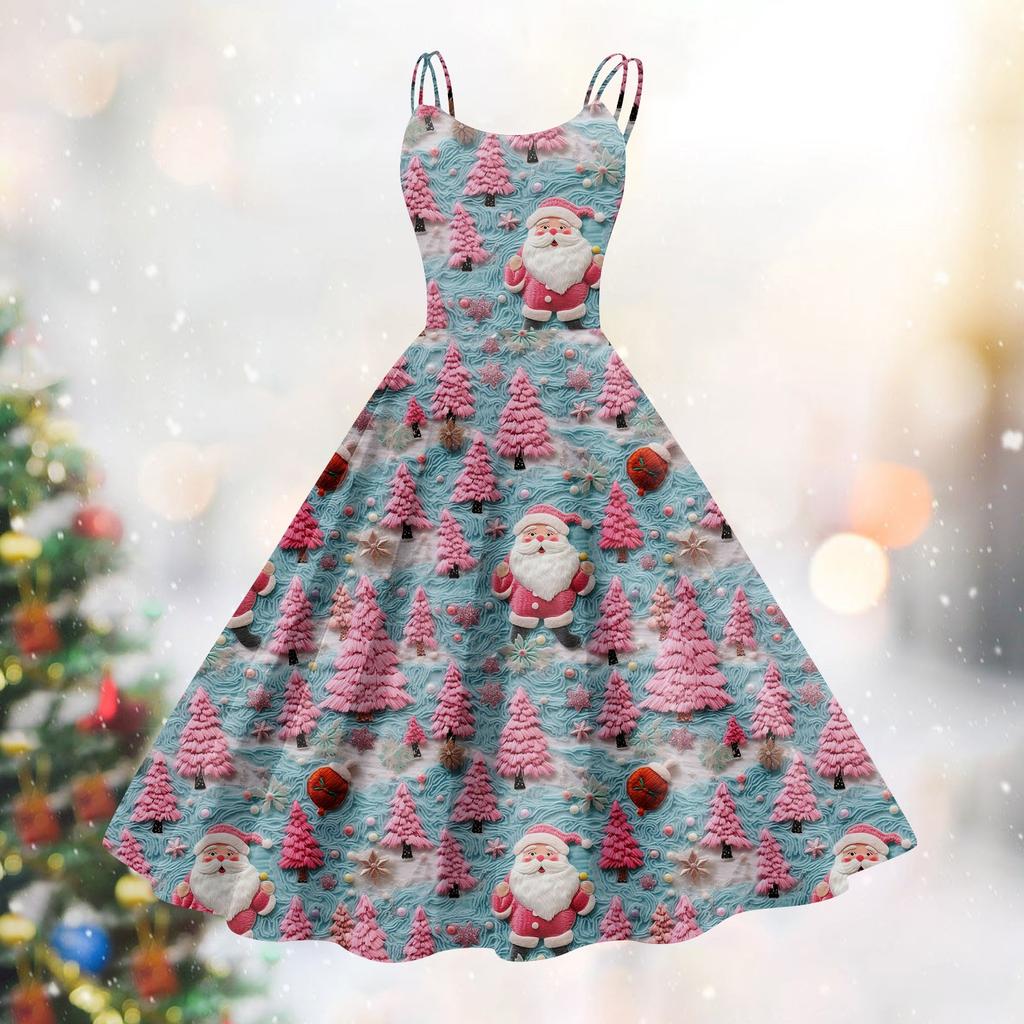 Женское модное сексуальное коктейльное платье без бретелек с рождественским принтом в стиле панк, винтажное платье.