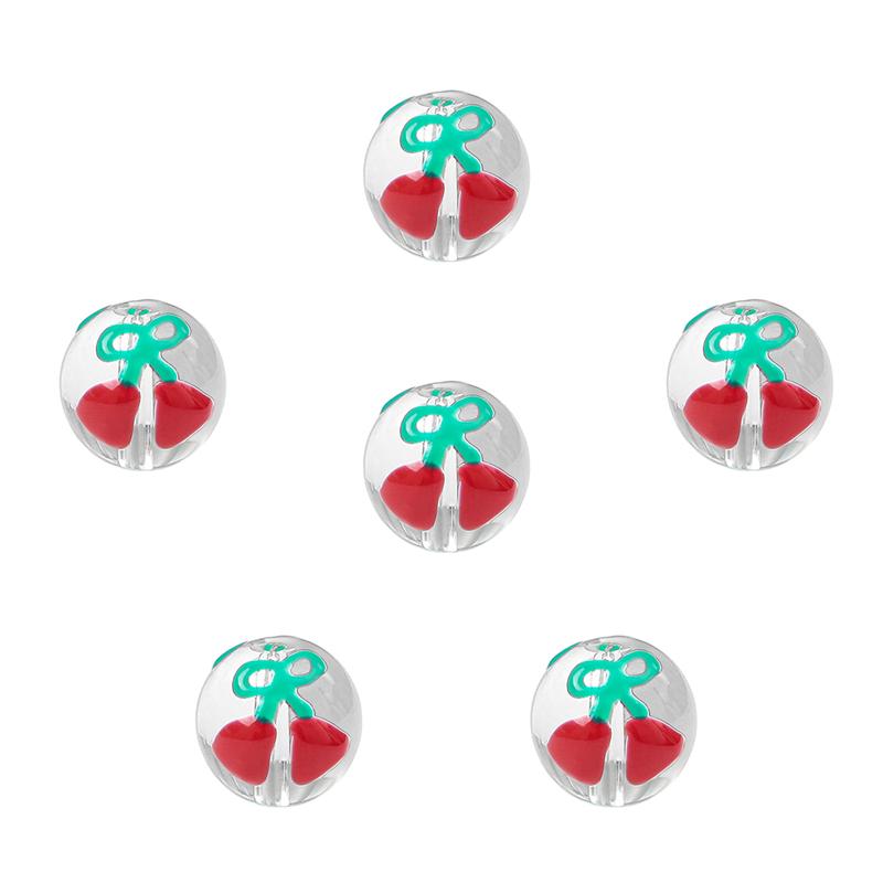 Рождественская коллекция Стеклянные бусины Расписанные вручную Забавные цветные шармы Набор из 2 шт. для DIY