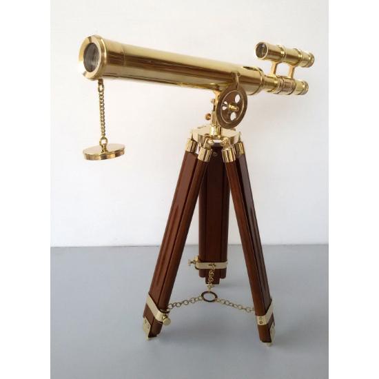 Античный латунный телескоп 18 дюймов с деревянной подставкой для треноги Морской пол с античной отделкой и полировкой латуни
