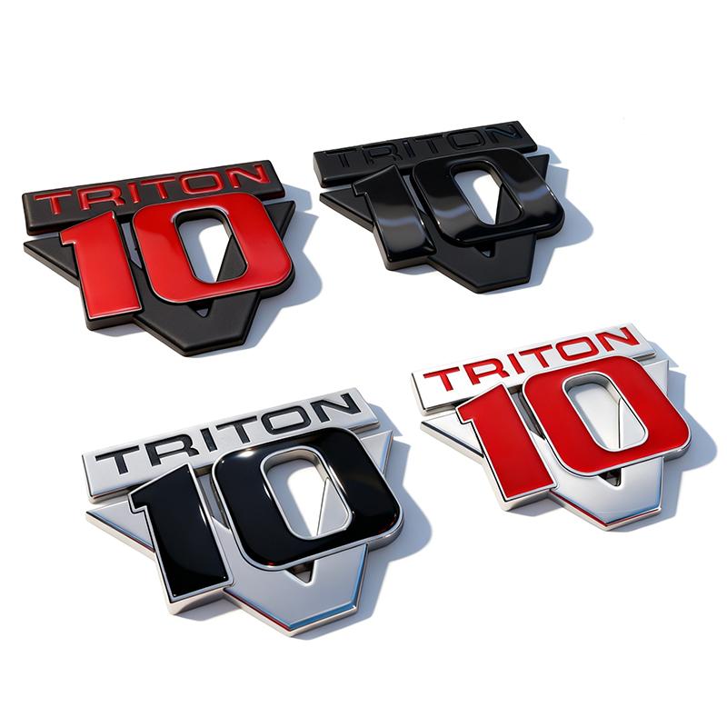 1X 3D Металлический Стайлинг Автомобиля V10 Triton Объем Двигателя Логотип Крыло Багажник Задняя Наклейка Эмблема Значок Стикер