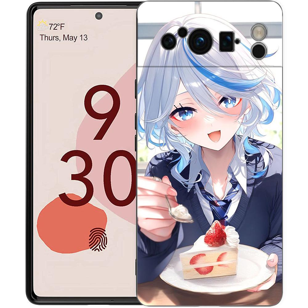 Чехол для телефона Genshin Impact Милая Фурна для Google Pixel 9 8 9A 8A 7 7A 6 Pro XL 6A 5G Черный Мягкая задняя панель Роскошный ТПУ чехол