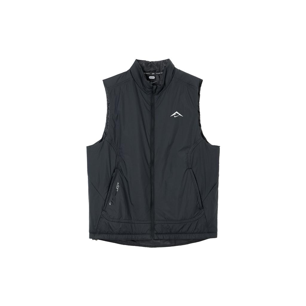 Nike Мужской жилет без рукавов с принтом логотипа и воротником-стойкой на молнии, черный FZ0002-010