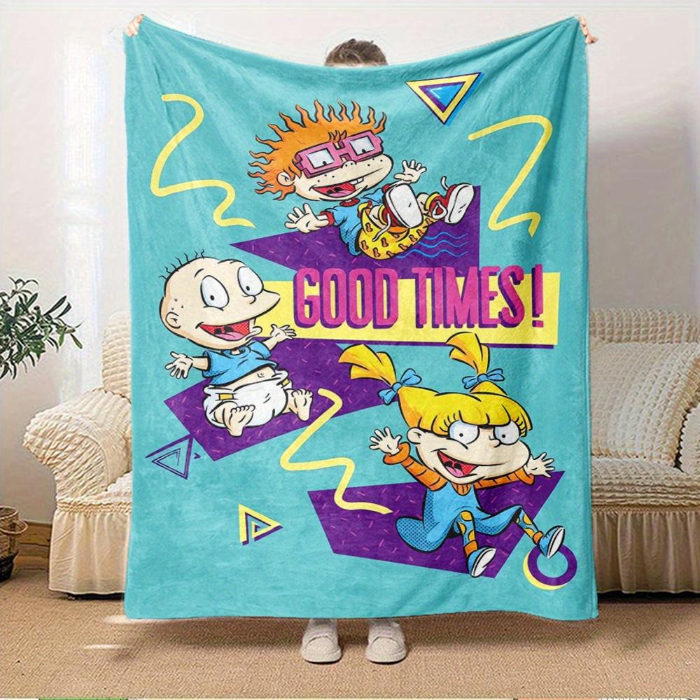 1pc Good Times,Rugrats,TommyDigital Print Fleece Blanket - Contemporary Style, Suitable for All Seasons, Perfect for Home, Travel, or Campin