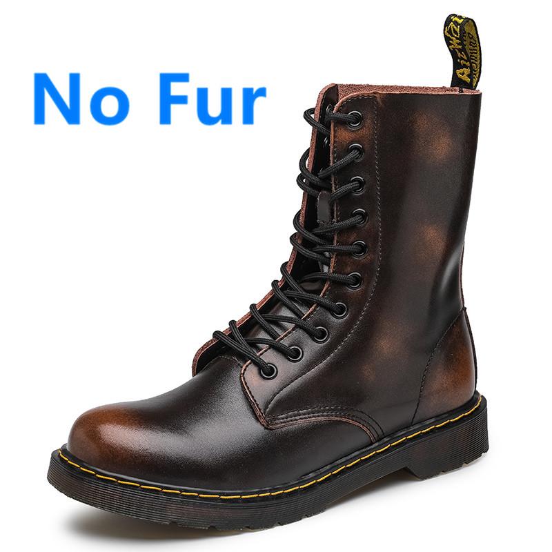 Fashion Men'S Boots Casual Leather Shoes Men Vintage Lace-Up Punk Motocross Boots Male Black Spring Autumn Handmade Footwear