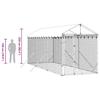 Outdoor Dog Kennel with Roof Silver 2x6x2.5 m Galvanized Steel