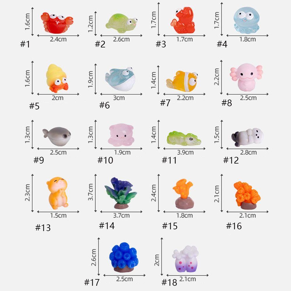 Resin Crafts Marine Animals Fish Ornaments Cute Mini Miniatures Animals Figurines DIY Coral Fish Garden Decorations
