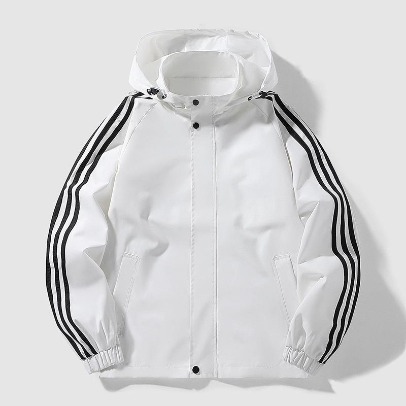 High Street Casual Sports Jacket Men  Patchwork Stripe Fashion Sports Jacket