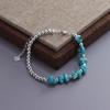 Silver Color Natural Turquoise Bracelet For Women Irregular Asymmetric Bohemia Originality Design Jewelry Gift