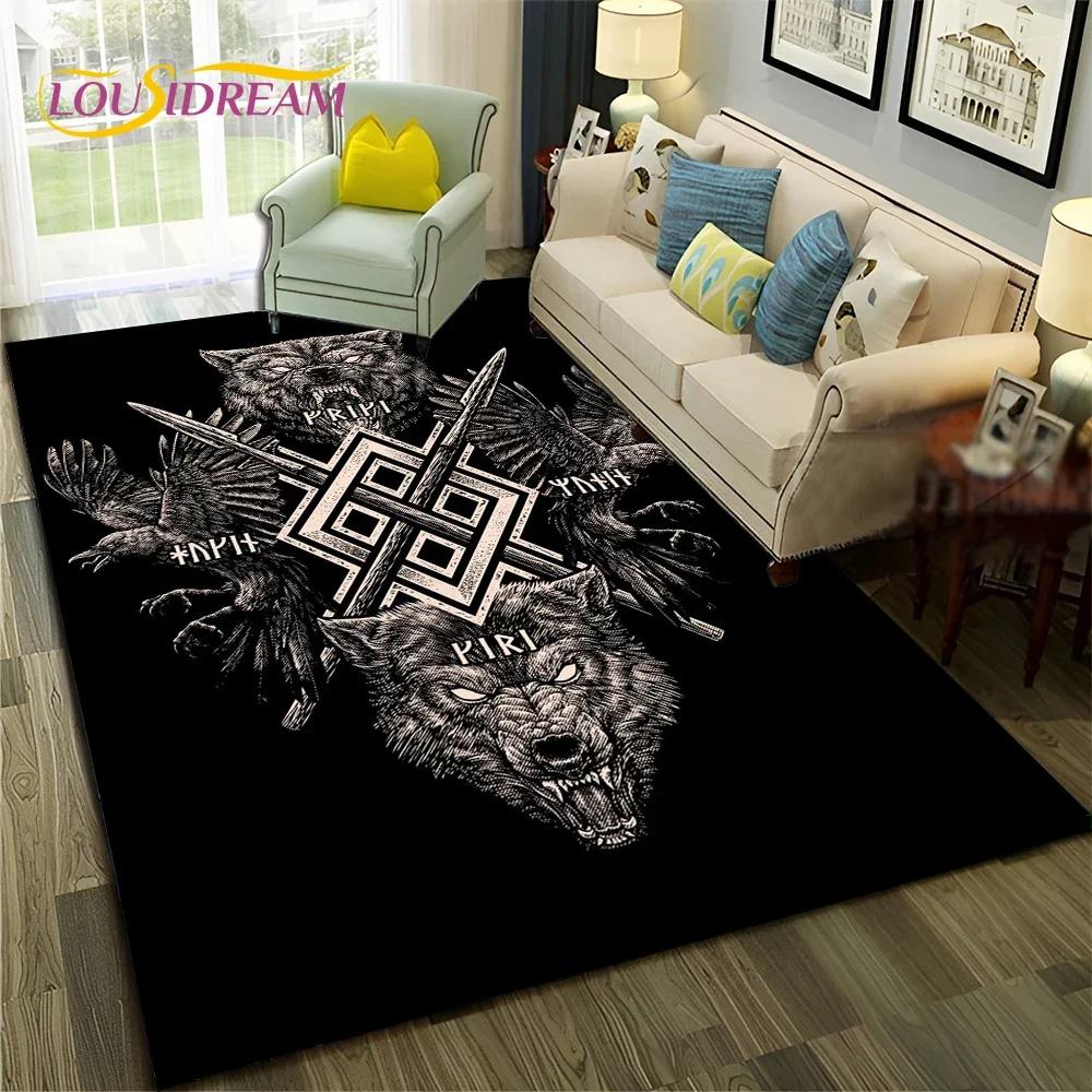 Nordic Viking Odin Valhalla Valknut Carpet Rug для спальни, гостиной, домашнего дивана, украшения, детский игровой большой декоративный напольный коврик