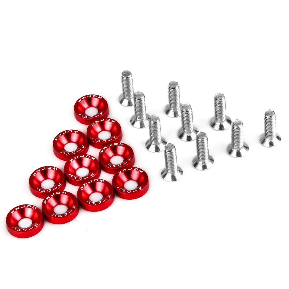 Модификация автомобиля Алюминиевый сплав M6 Утолщенные распорные винты Защитная пластина аккумулятора Шайбы Болты брызговика Декоративные