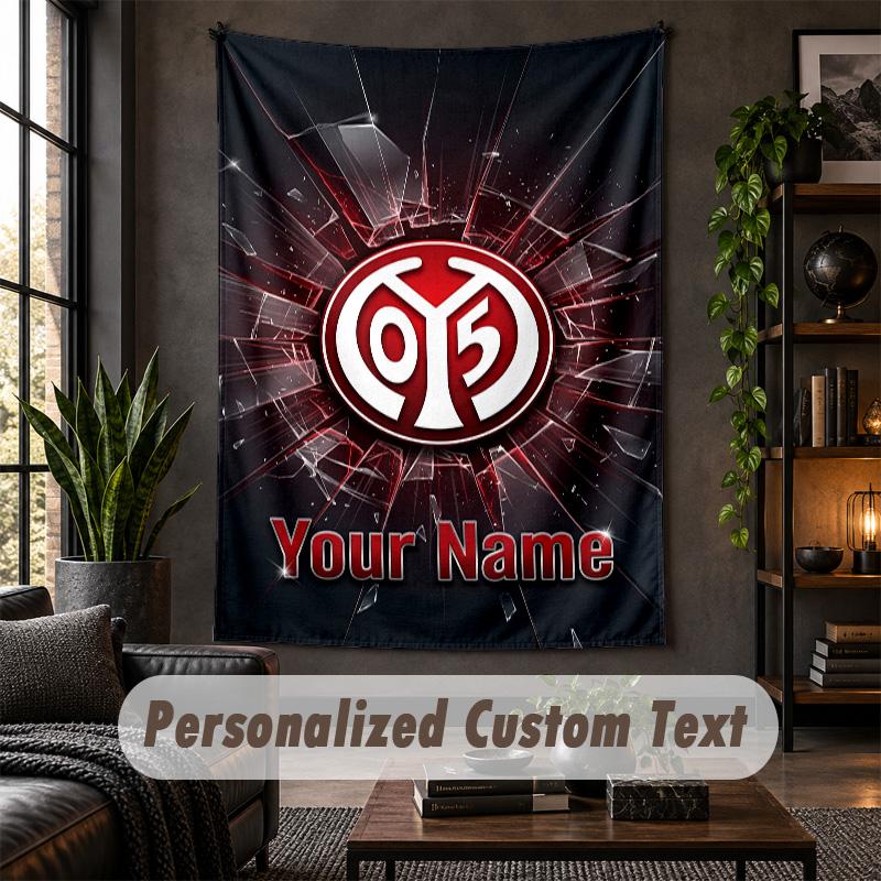 Personalized Wall Tapestry,Mainz 05 Custom Text, Soft Fabric Wall Art For Indoor Decoration