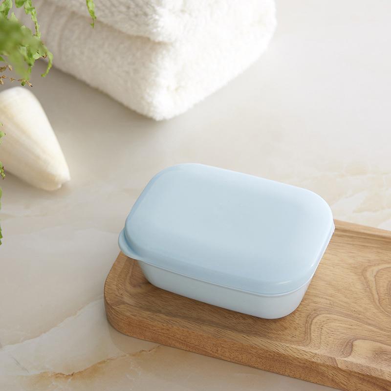 1PCS Covered Soap Box With Waterproof Seal Portable Soap Box Detachable Drain Tray And Soap Pan