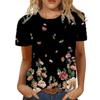 Женская базовая футболка свободного покроя с натуральным цветочным принтом и цифровым 3D-принтом