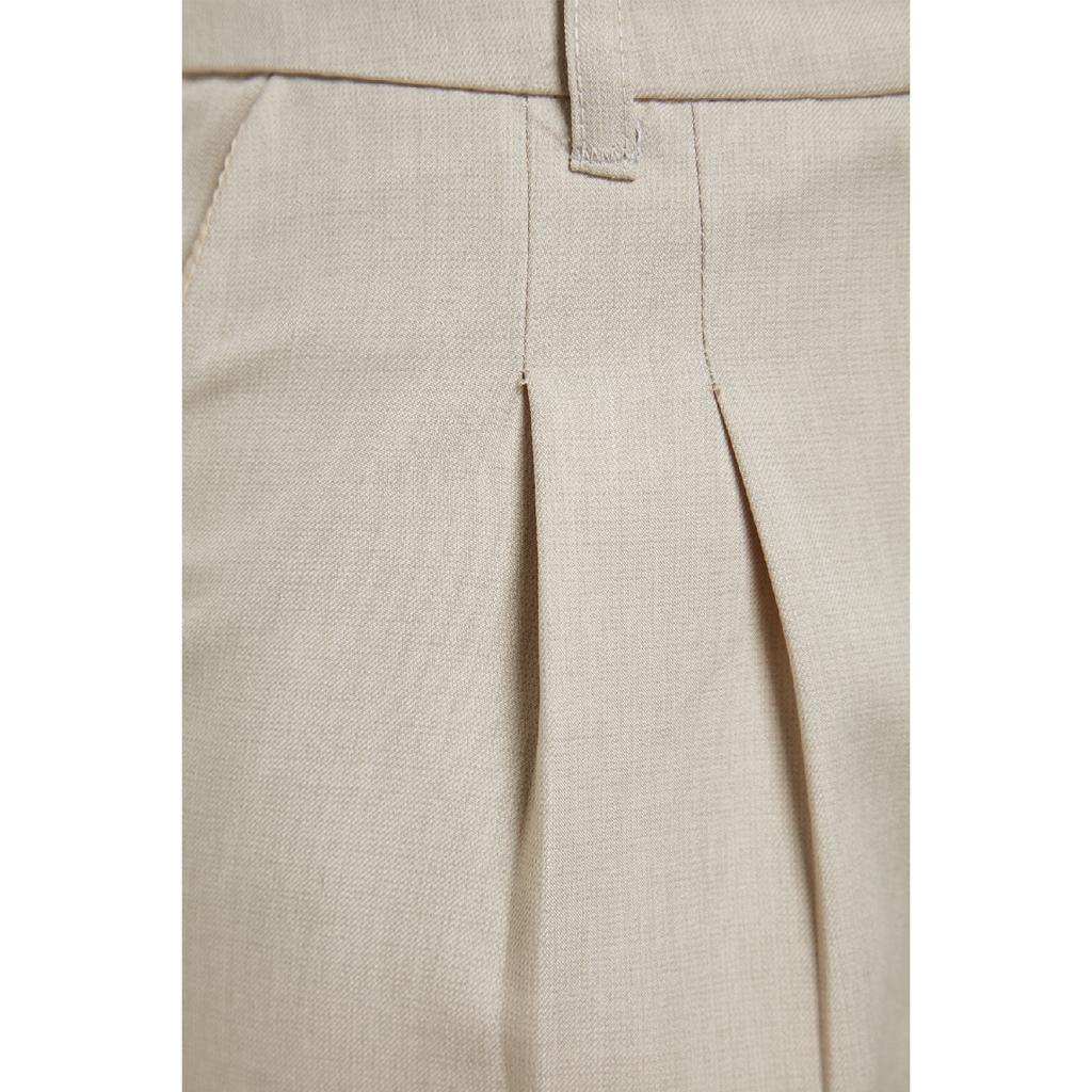 Brown Wide Leg Pleated Woven Trousers Twoaw22pl0475