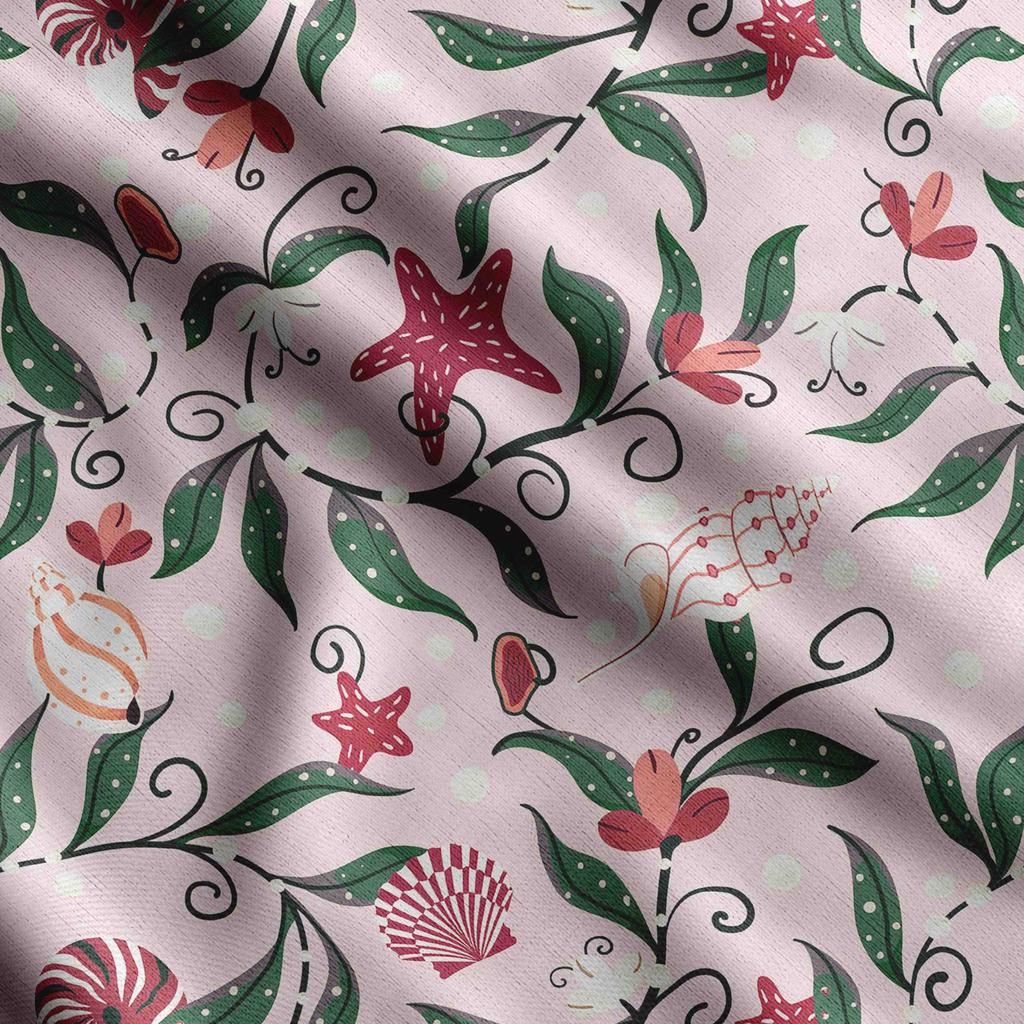 Soimoi Принт морских ракушек, хлопковый батист, ткань для квилтинга, продаваемая во дворе, хлопчатобумажная ткань средней плотности шириной 42 дюйма,