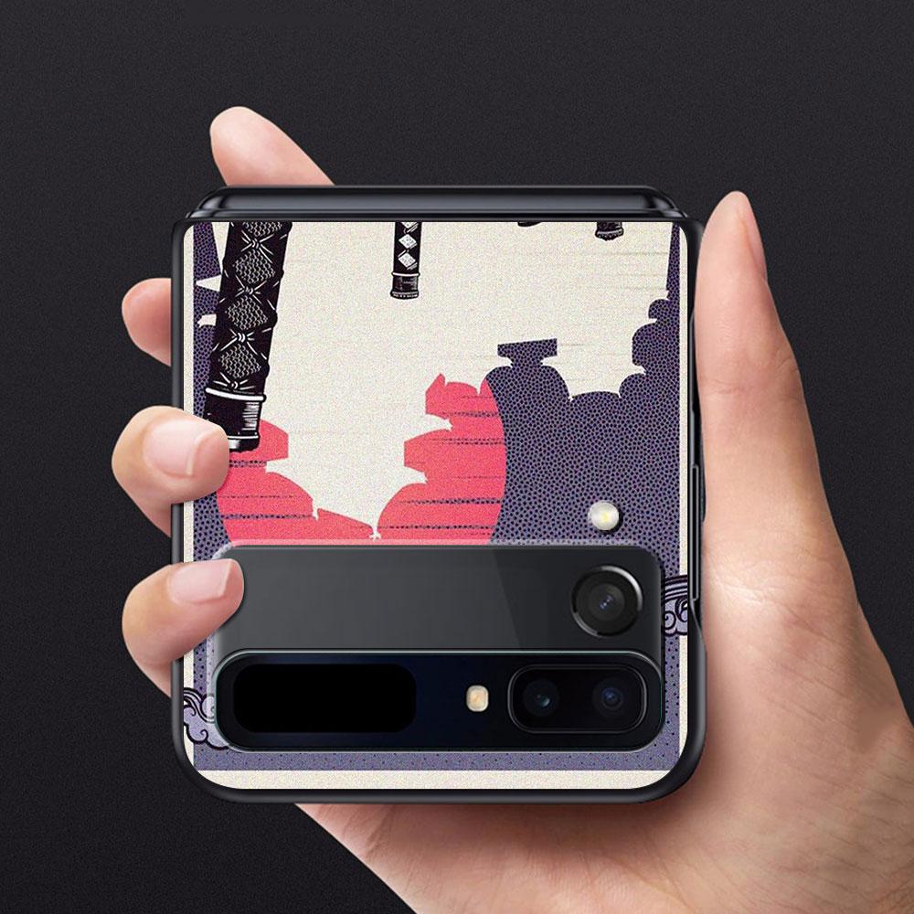 Чехол Wave Art японский зеленый Illust для Samsung Galaxy Zflip Z Flip 3 5g Z Flip 4 Zflip3 Zflip4 Zflip Flip4 черные чехлы