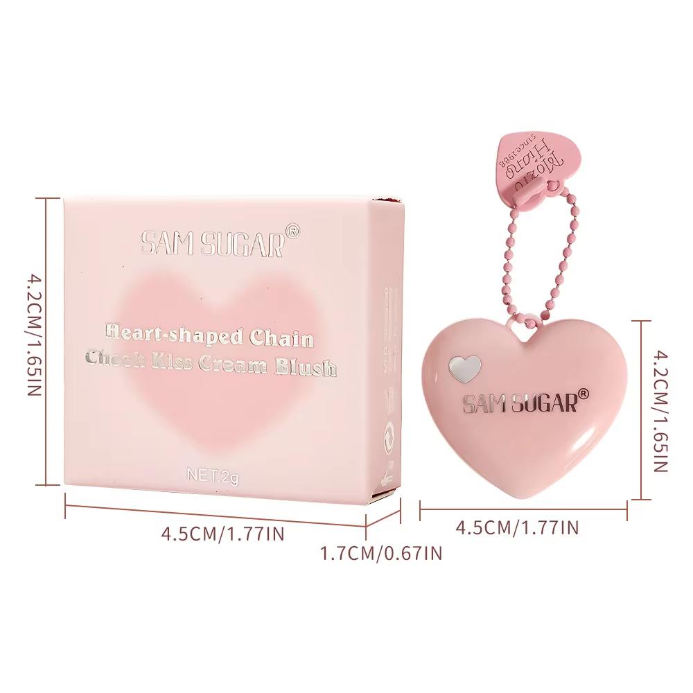 3pcs/3-Color Lip & Cheek Dual-Use Heart-Shaped Blush Stick Natural Contouring & Brightening Highlighter Blush
