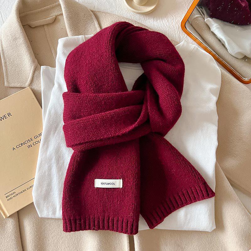Australian Pure Wool Cashmere Scarf - Unisex Winter Warm Knitted Solid Color