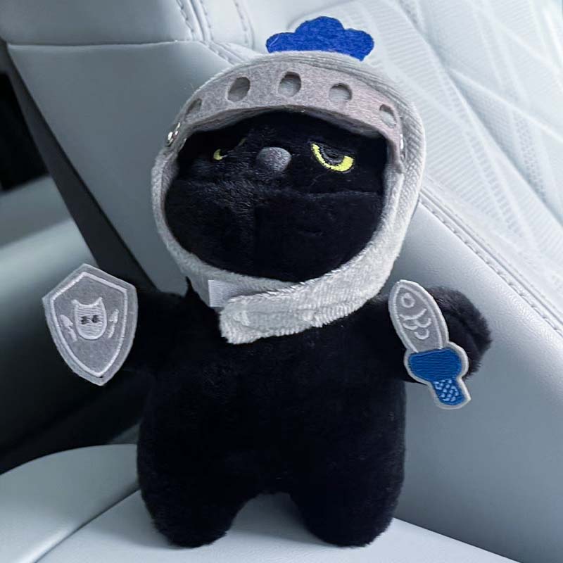 Cute Mini Version Plush Toy Keychain Small Q-Version Knight Cat Doll Plush Toy Cute Doll Backpack Pendant Gift Surprise