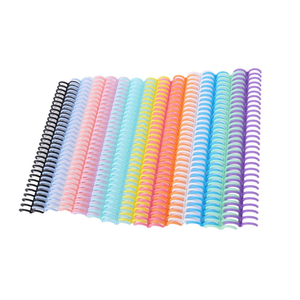 14 шт. 14 цветов, переплетные гребни, вместимость 150 листов, 19 мм X 30 колец, полипропиленовые пластиковые переплетные гребни для